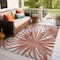 World Rug Gallery Tropical Leaves Nature Inspired Indoor/Outdoor Area Rug 5' x 7' Rust 4030RUST5X7 - alternate 2